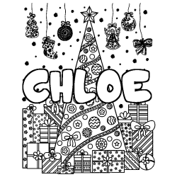 CHLOE - Christmas tree and presents background coloring