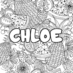 CHLOE - Fruits mandala background coloring