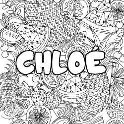 CHLO&Eacute; - Fruits mandala background coloring