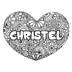 CHRISTEL - Heart mandala background coloring