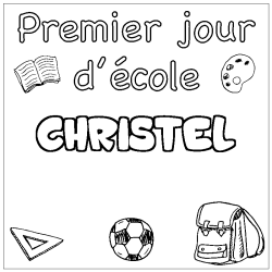 CHRISTEL - School First day background coloring