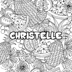 CHRISTELLE - Fruits mandala background coloring