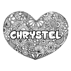 CHRYSTEL - Heart mandala background coloring