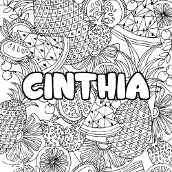 CINTHIA - Fruits mandala background coloring