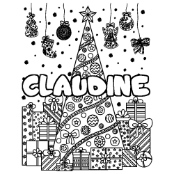 CLAUDINE - Christmas tree and presents background coloring