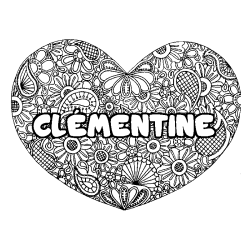 CL&Eacute;MENTINE - Heart mandala background coloring