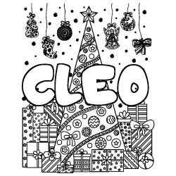 CLEO - Christmas tree and presents background coloring