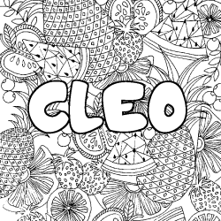 CLEO - Fruits mandala background coloring