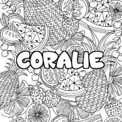 CORALIE - Fruits mandala background coloring