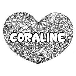 CORALINE - Heart mandala background coloring