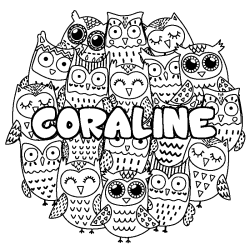 CORALINE - Owls background coloring