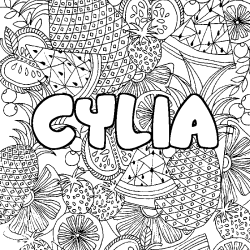 CYLIA - Fruits mandala background coloring