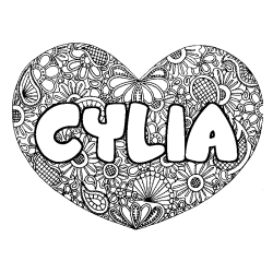 CYLIA - Heart mandala background coloring