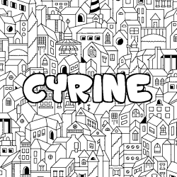 Coloring page first name CYRINE - City background