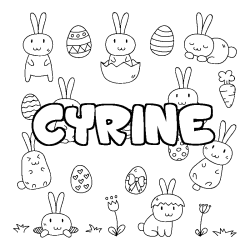 Coloring page first name CYRINE - Easter background