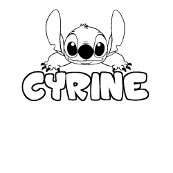 Coloring page first name CYRINE - Stitch background