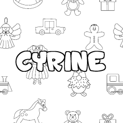 Coloring page first name CYRINE - Toys background