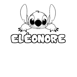 Coloring page first name ELÉONORE - Stitch background