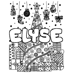 ELYSE - Christmas tree and presents background coloring