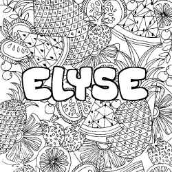 ELYSE - Fruits mandala background coloring