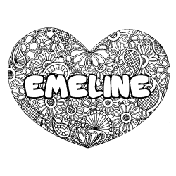 EMELINE - Heart mandala background coloring