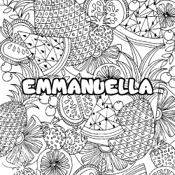 EMMANUELLA - Fruits mandala background coloring