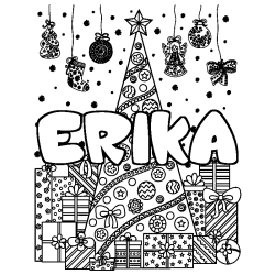 ERIKA - Christmas tree and presents background coloring