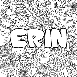 ERIN - Fruits mandala background coloring