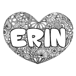 ERIN - Heart mandala background coloring