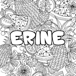 ERINE - Fruits mandala background coloring