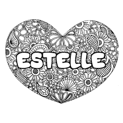 ESTELLE - Heart mandala background coloring