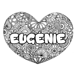 EUG&Eacute;NIE - Heart mandala background coloring