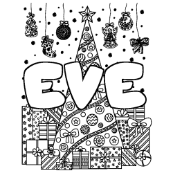 EVE - Christmas tree and presents background coloring