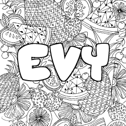 EVY - Fruits mandala background coloring