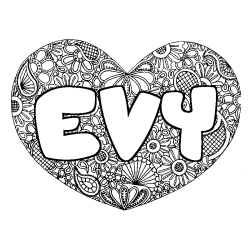 EVY - Heart mandala background coloring