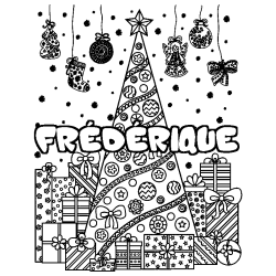 FR&Eacute;D&Eacute;RIQUE - Christmas tree and presents background coloring
