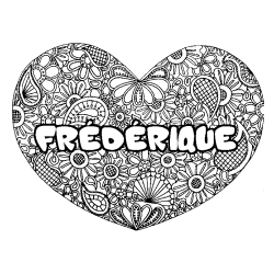 FR&Eacute;D&Eacute;RIQUE - Heart mandala background coloring