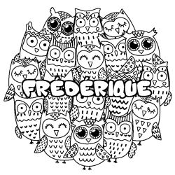 FR&Eacute;D&Eacute;RIQUE - Owls background coloring