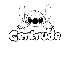 Coloring page first name Gertrude - Stitch background