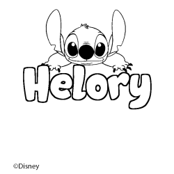 Coloring page first name Helory - Stitch background