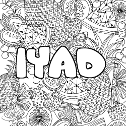 IYAD - Fruits mandala background coloring