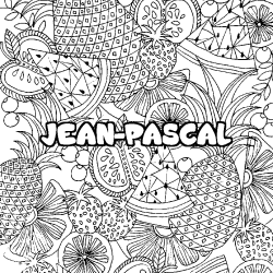 Coloring page first name JEAN-PASCAL - Fruits mandala background