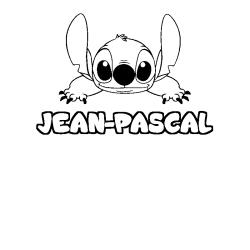 Coloring page first name JEAN-PASCAL - Stitch background