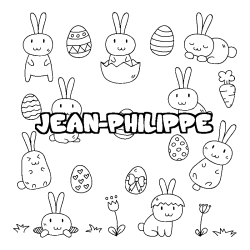 Coloring page first name JEAN-PHILIPPE - Easter background