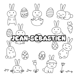 Coloring page first name JEAN-SÉBASTIEN - Easter background