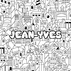 Coloring page first name JEAN-YVES - City background