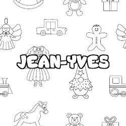 Coloring page first name JEAN-YVES - Toys background