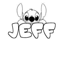 Coloring page first name JEFF - Stitch background