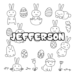 Coloring page first name JEFFERSON - Easter background