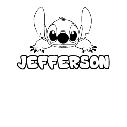 Coloring page first name JEFFERSON - Stitch background